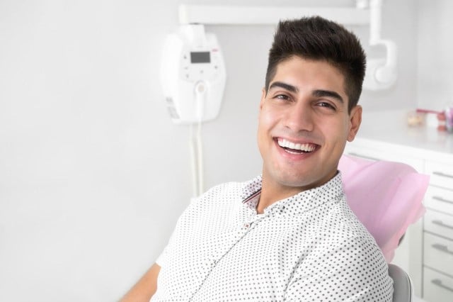 Smiling dental patient