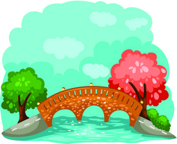 Cartoon of a bridge, like a dental bridge.