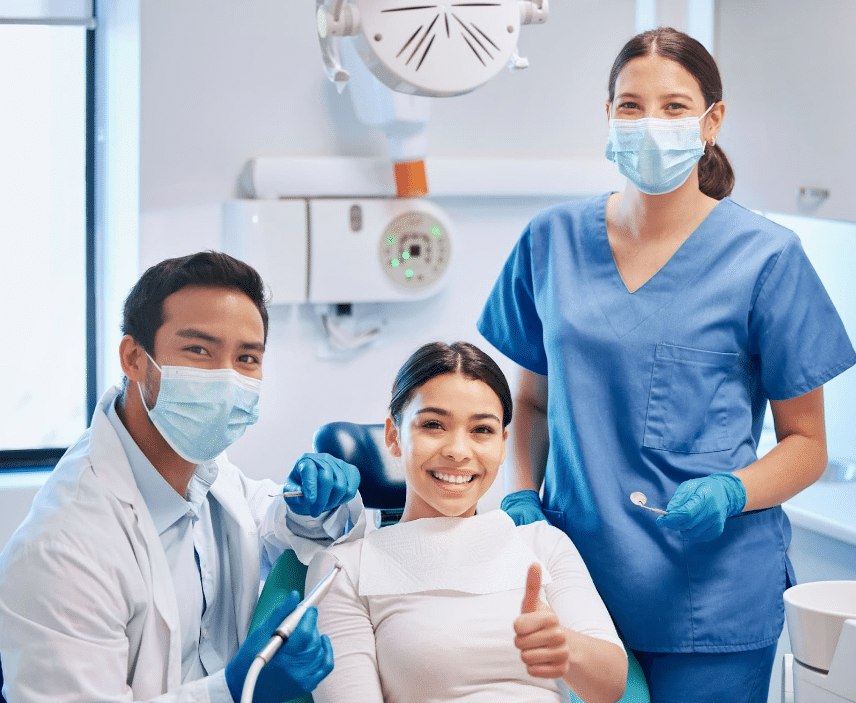 Two dentists and a patient from carson city