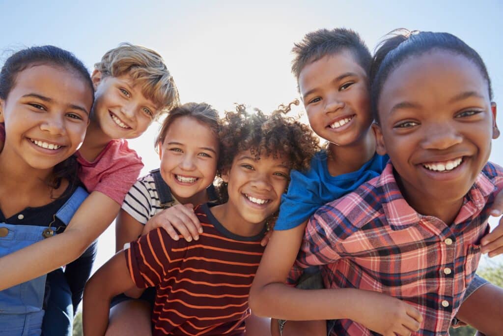 Group of kids smiling