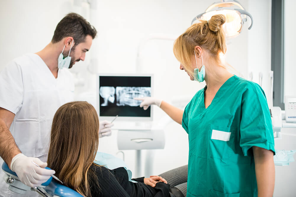 Woman at dentist