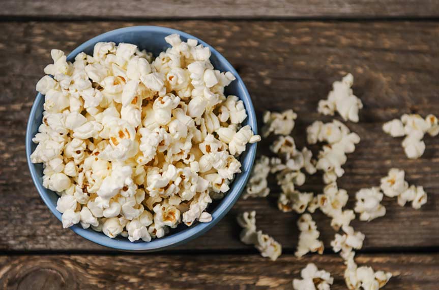 popcorn can get stuck in between teeth