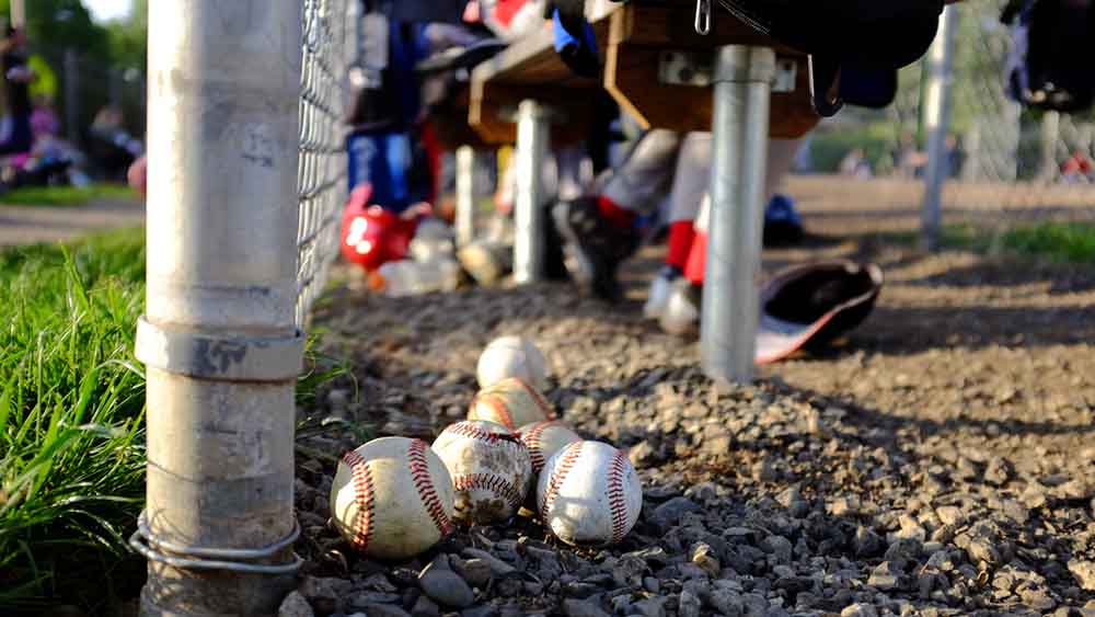 Kids dugout at baseball game