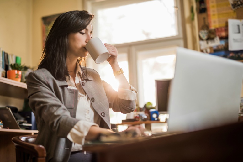 Woman drinking coffee