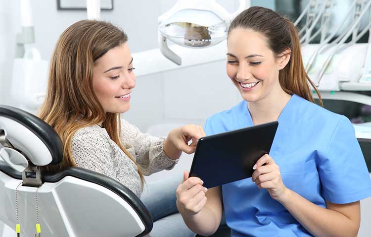 Woman at the dentist