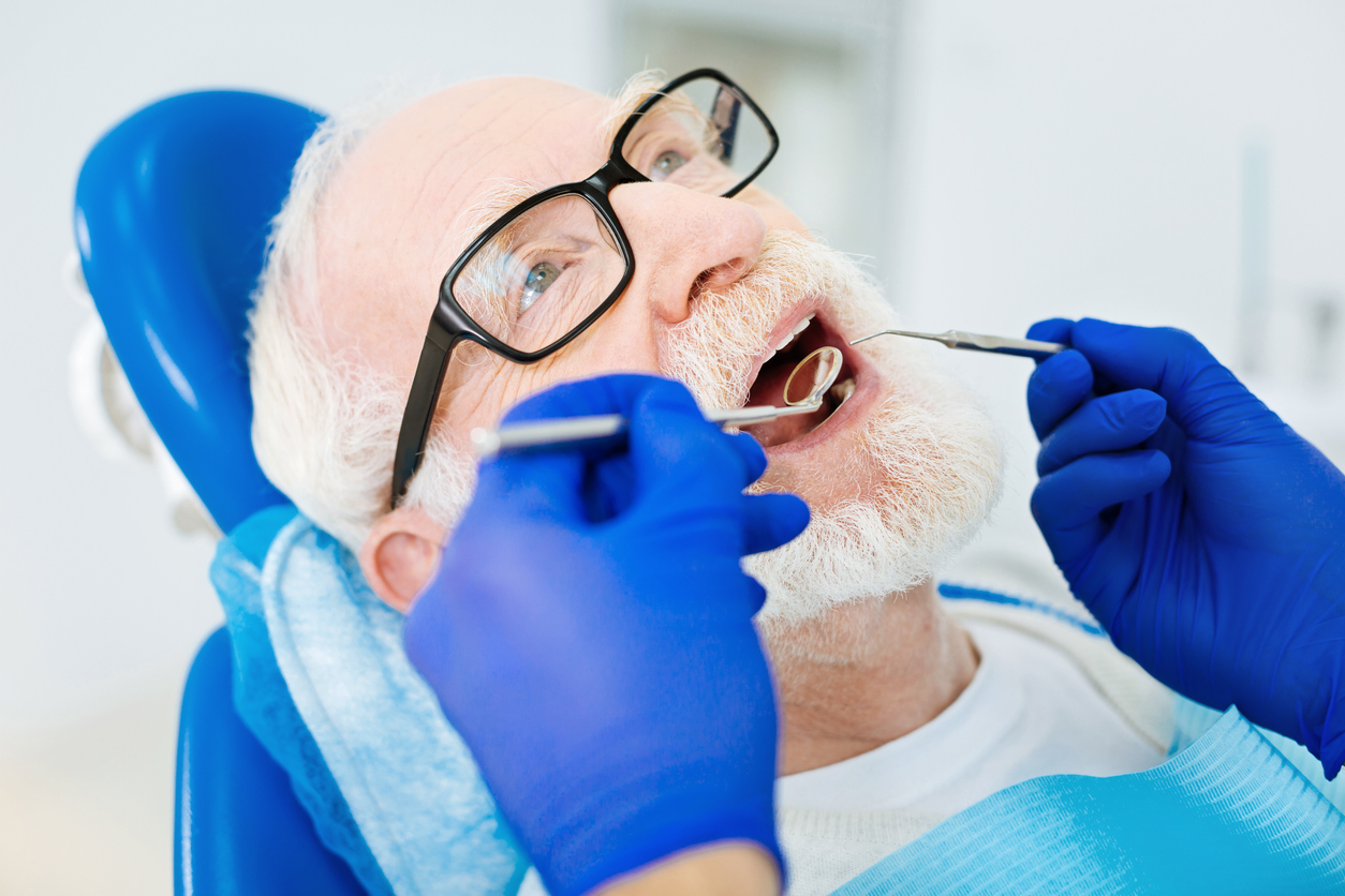 Close up of patient having dental session