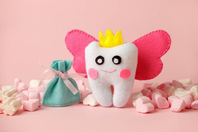 Tooth fairy bag and stuffed toy
