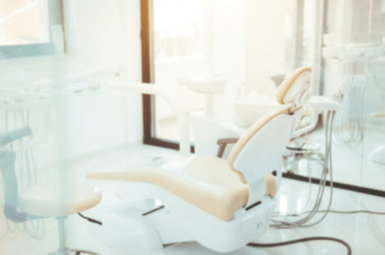 an empty dentist's chair