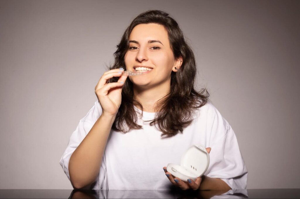 Patient with Invisalign Braces