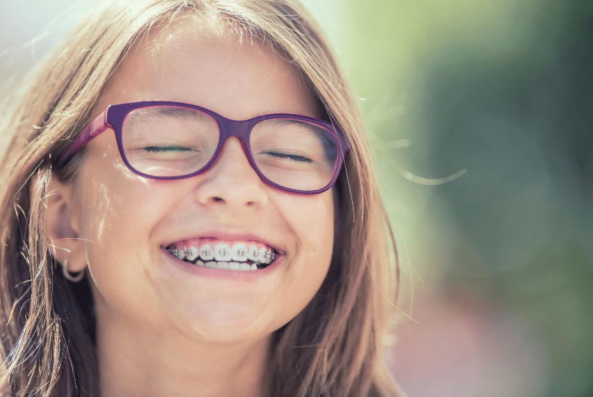 Young girl with braces in Minden