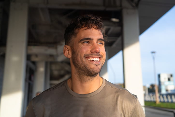 A man smiling. 