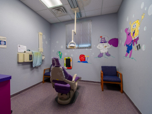 Cartoon style decorated fun dental office for kids at absolute dental
